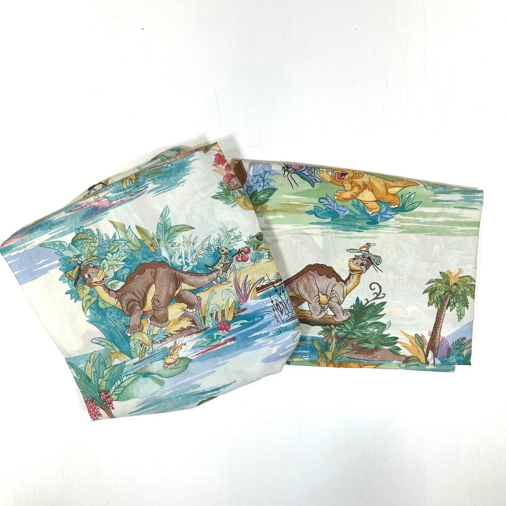 Vintage 1987 Land Before Time Twin Sheet Set JCPenney USA Made Littlefoot Retro